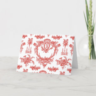 De Festividades Cartão dobrado Marie vermelho Toile
