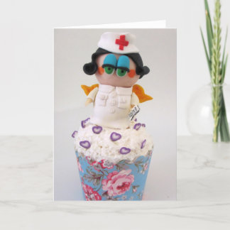 De Festividades Cartão doce do cupcake do anjo da enfermeira