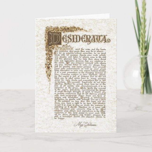 De Festividades Cartão dos DESIDERATA (Frente)