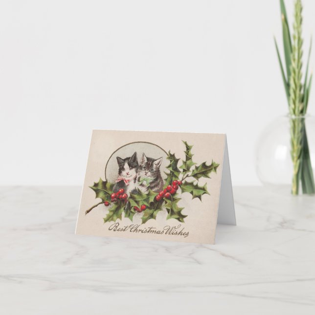 De Festividades Cartão dos gatinhos do Natal (Frente)