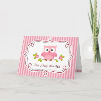 De Festividades Cartão dos namorados da coruja (rosa) - da coruja