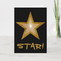 Cartão Dourado Star 'STAR!' 'Muito Bem!' preto ver