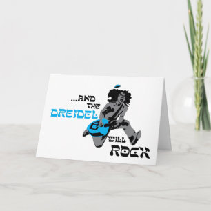 De Festividades Cartão Dreidel Rock Chanukah