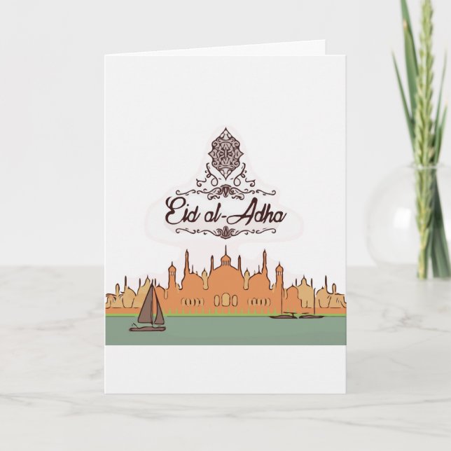 De Festividades Cartão Eid design tradicional (Frente)