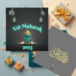 De Festividades Cartão Eid Mubarak Azul