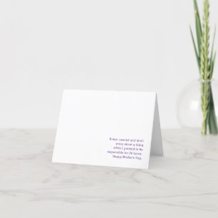 De Festividades Cartão engraçado do Dia das Mães