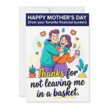 Cartão engraçado do Dia das Mães do filho ou filha