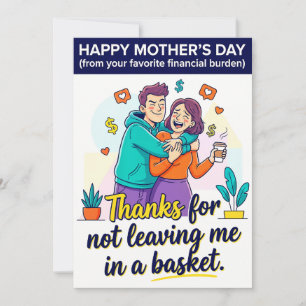 De Festividades Cartão engraçado do Dia das Mães do filho ou filha