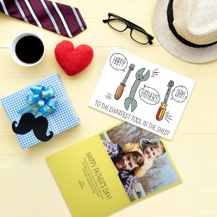 De Festividades Cartão Engraçado do Dia do Pai Foto Ferramenta Mai