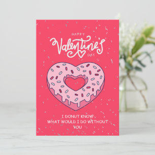 De Festividades Cartão engraçado do Dia dos Namorados Donut Cartão