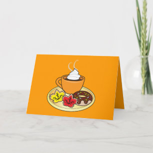 De Festividades Cartão feliz da queda com café e deleites da