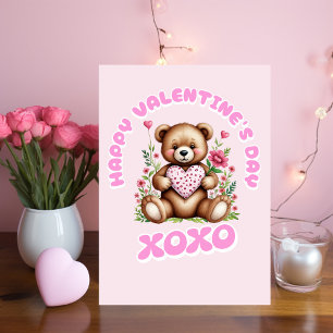 De Festividades Cartão Feliz Dia dos Namorados com Urso Fofo
