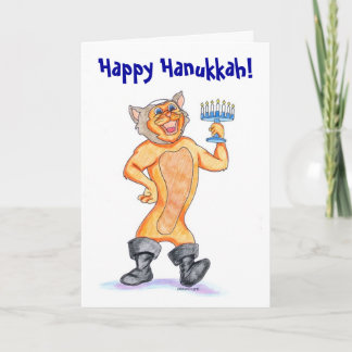 De Festividades Cartão feliz Kitschy do gato dos desenhos animados