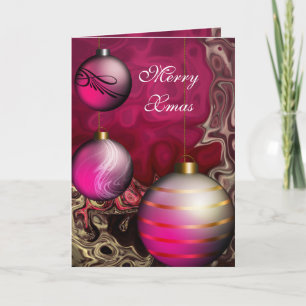 De Festividades Cartão Feliz Natal Ameixa Bolas Rosa
