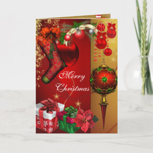 De Festividades Cartão Feliz Natal Dourado Vermelho Branco Natal