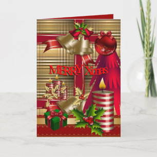 De Festividades Cartão Feliz Natal Vermelho Verde Dourado Natal