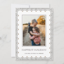 De Festividades Cartão Feriado com fotografia elegante desenhada à