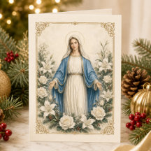 Cartão Floral Católico da Mãe Bendita Maria
