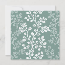 Cartão Floral com Flores Caídas Boho Chic Verde Tu