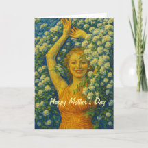 cartão floral do Dia das Mães