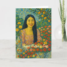 Cartão floral do Dia das Mães