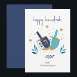 De Festividades Cartão Floral Dreidel Feliz Hanukkah (<br><div class="desc">Feliz Hanukkah Floral Dreidel Card. Personalize o texto personalizado acima. Você pode encontrar itens de coordenação adicionais na nossa coleção "Floral Hanukkah Menorah e Dreidel".</div>