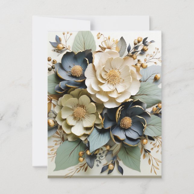De Festividades Cartão floral em branco c/envelope (Frente)