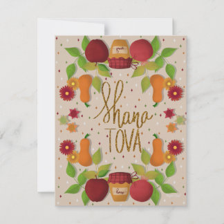 De Festividades Cartão Floral Rosh Hashana, 4.25" x 5.5", Papel Ma