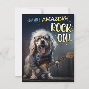 De Festividades Cartão Guitarista Punk Rock Pup