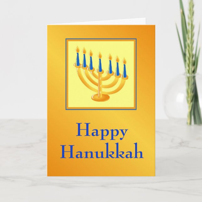 De Festividades Cartão Hanukkah Feliz Com Menorah (Frente)