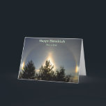 De Festividades Cartão Hanukkah nº 5<br><div class="desc">-40F ar úmido produzindo um raro cheio Sundog em Wyoming no nascer do sol</div>