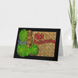 De Festividades Cartão Hawaiian Tiki Lauhala Mele Kalikimaka