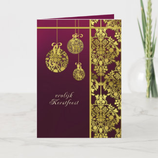 De Festividades cartão holandês do Feliz Natal, ornamento elegante