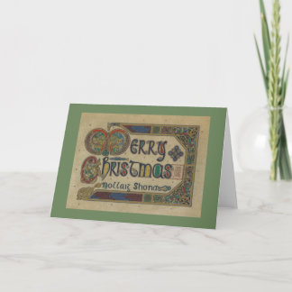 De Festividades Cartão irlandês do Natal do vintage