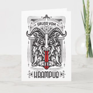 De Festividades Cartão Krampus com Poema Engraçado