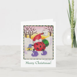 De Festividades cartão ladybug do papai noel