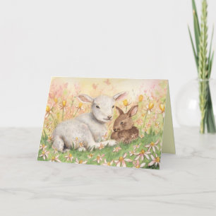 De Festividades Cartão "Lamb & Bunny"