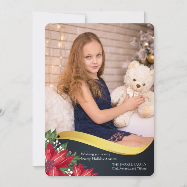 De Festividades Cartão luxuoso do feriado da foto da onda (Frente)