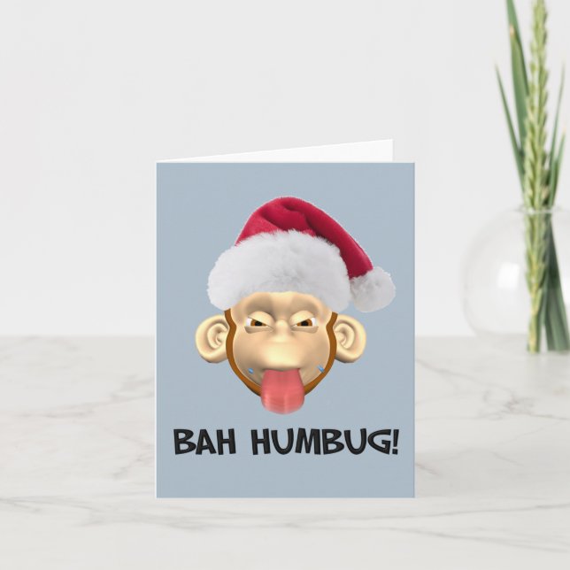 De Festividades Cartão Macaco Bah Humbug (Frente)