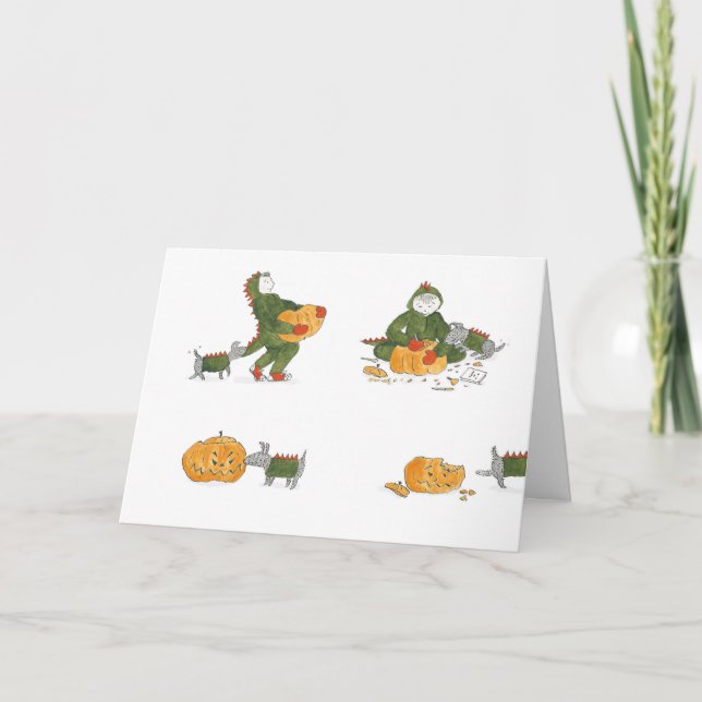 De Festividades Cartão Matty e Ty Halloween (Frente)