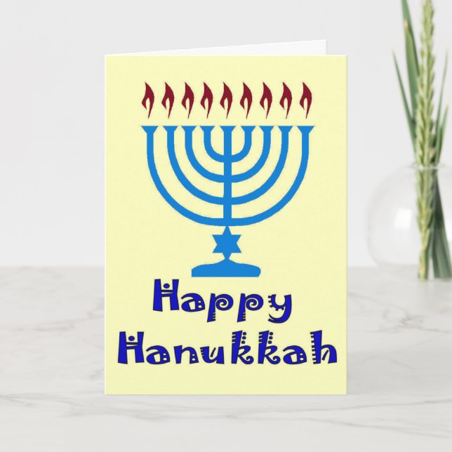 De Festividades Cartão menorah Hanukkah (Frente)