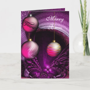 De Festividades Cartão Merry Xmas Ameixa Bolas Rosa