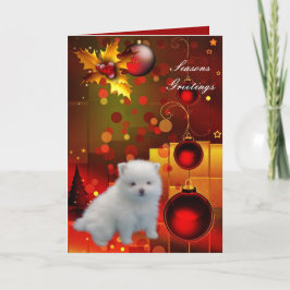De Festividades Cartão Natal Cachorro Filhote Pomerânia
