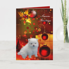 De Festividades Cartão Natal Cachorro Filhote Pomerânia