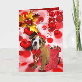 De Festividades Cartão Natal Xmas Cachorro Cachorrinho Corações