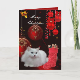 De Festividades Cartão Natal Xmas Gato