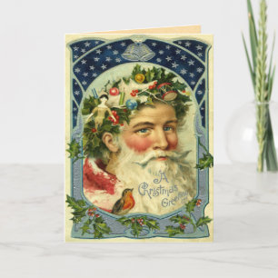 De Festividades Cartão Papai Noel do Velho Mundo