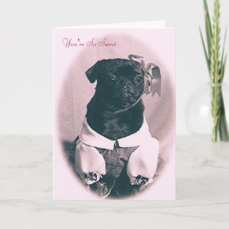De Festividades Cartão pequeno doce do dia dos namorados do Pug