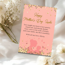Cartão Personalizado do Dia das Mães Elegante Amor