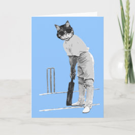 De Festividades cartão personalizável vintage cricketing cat